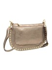 Soleil Chic Pochette bandoulière Clouté cuir Champagne