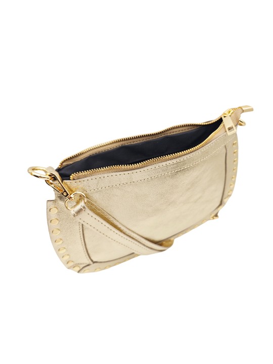 Soleil Chic Pochette bandouliere Clouté cuir Or