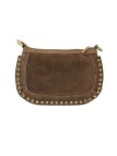 THE WAN Pochette bandouliere Clouté cuir  Nubuck Taupe
