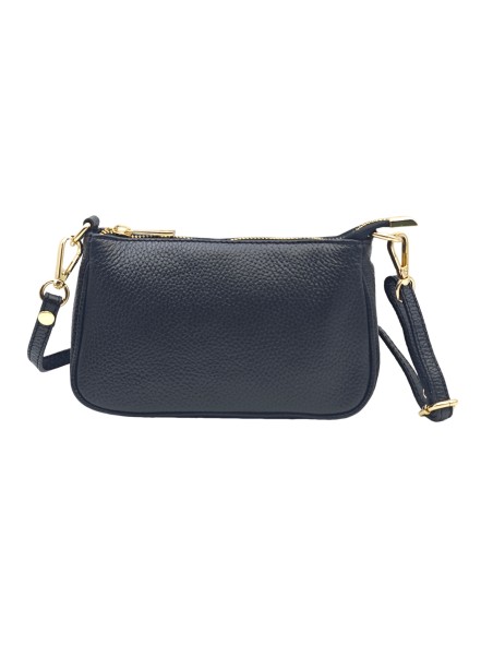 Soleil Chic Petite Pochette bandoulière cuir Noir