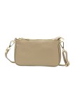 Soleil Chic Petite Pochette bandoulière cuir Beige