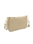 Soleil Chic Petite Pochette bandoulière cuir Beige
