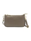 Soleil Chic Petite Pochette bandoulière cuir Taupe Fonce