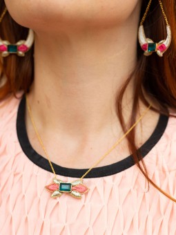 Collier Chic Pretty Aquamarine Peach NAHUA