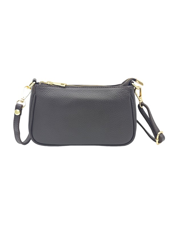 Soleil Chic Petite Pochette bandoulière cuir Choco