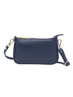 Soleil Chic Petite Pochette bandoulière cuir Marine