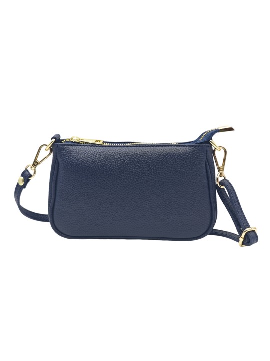 Soleil Chic Petite Pochette bandoulière cuir Marine