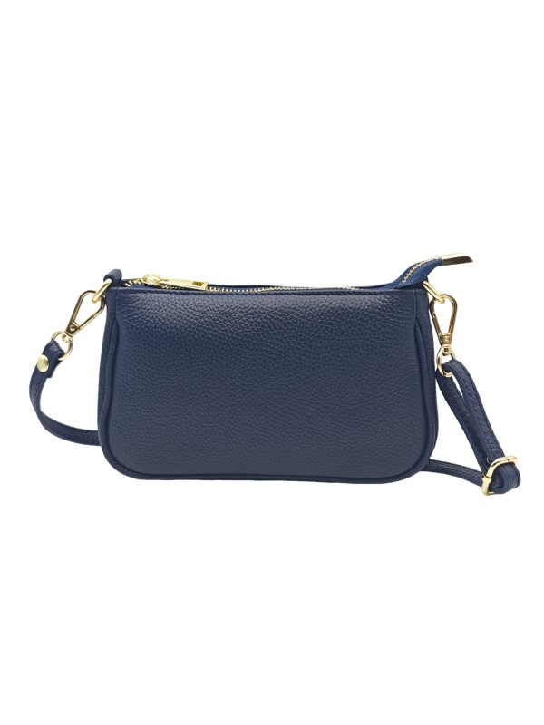 Soleil Chic Petite Pochette bandoulière cuir Marine