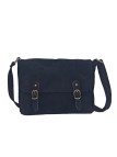 Soleil Chic Sac Bandoulière Cuir Rabat Noir Velours