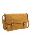 Soleil Chic Sac Bandoulière Cuir Rabat Camel Velours