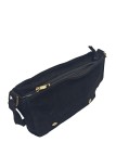 Soleil Chic Sac Bandoulière Cuir Rabat Noir Velours
