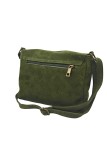 Soleil Chic Sac Bandoulière Cuir Rabat Kaki Velours
