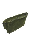 Soleil Chic Sac Bandoulière Cuir Rabat Kaki Velours