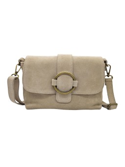 THE WAN Sac bandouliere cuir Anneau Besace 156 Daim Beige