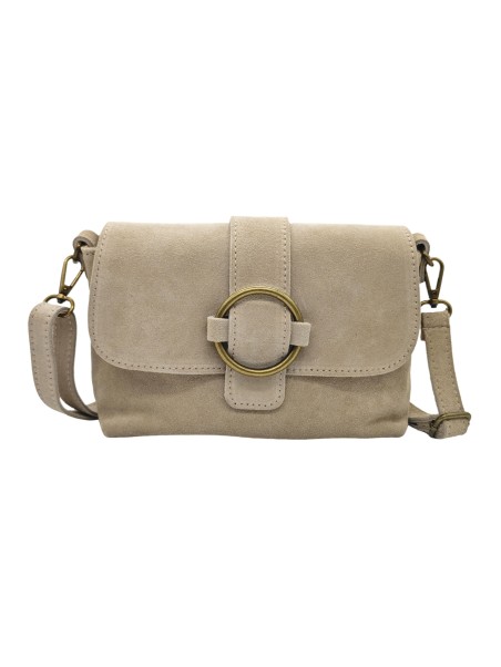 THE WAN Sac bandouliere cuir Anneau Besace 156 Daim Beige