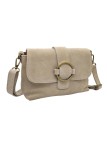 THE WAN Sac bandouliere cuir Anneau Besace 156 Daim Beige
