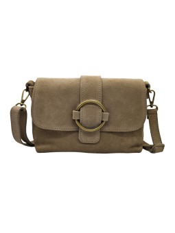 THE WAN Sac bandouliere cuir Anneau Besace 156 Daim Taupe