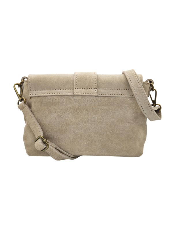 THE WAN Sac bandouliere cuir Anneau Besace 156 Daim Beige