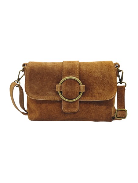 THE WAN Sac bandouliere cuir Anneau Besace 156 Daim Camel