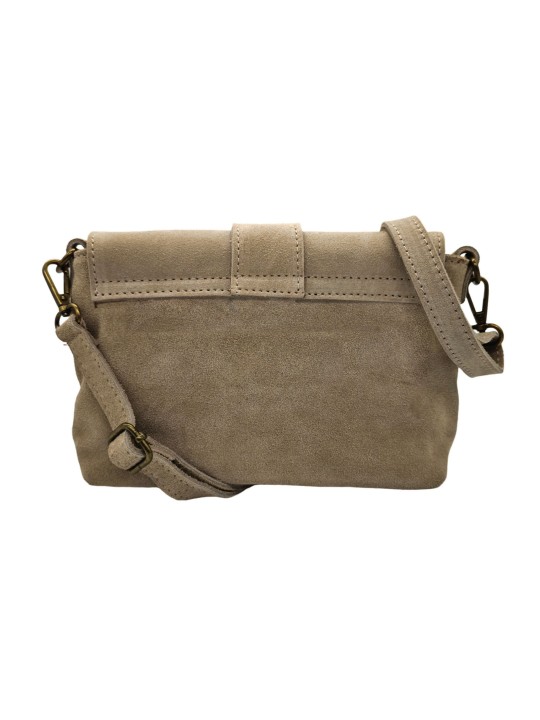 THE WAN Sac bandouliere cuir Anneau Besace 156 Daim Taupe