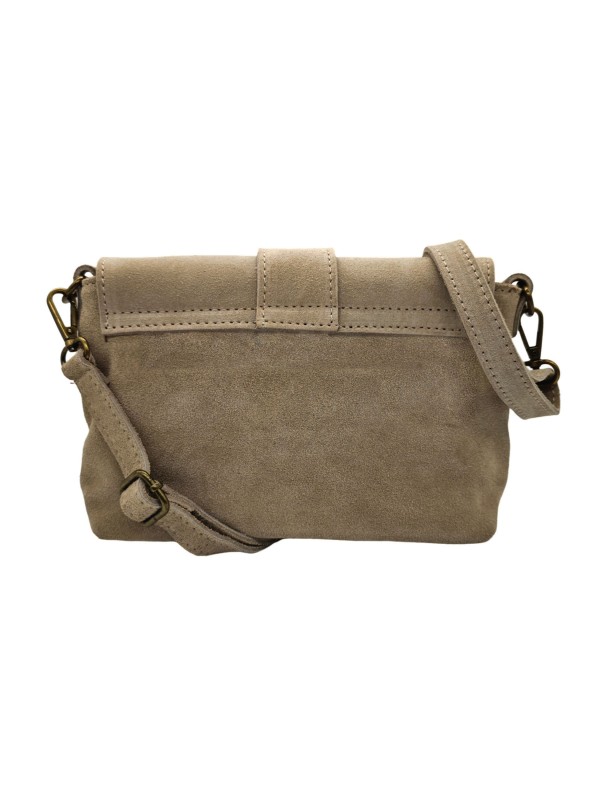 THE WAN Sac bandouliere cuir Anneau Besace 156 Daim Taupe