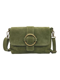 THE WAN Sac bandouliere cuir Anneau Besace 156 Daim Kaki