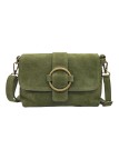 THE WAN Sac bandouliere cuir Anneau Besace 156 Daim Kaki