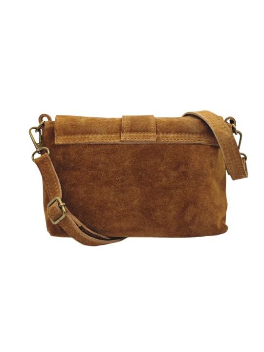 THE WAN Sac bandouliere cuir Anneau Besace 156 Daim Camel