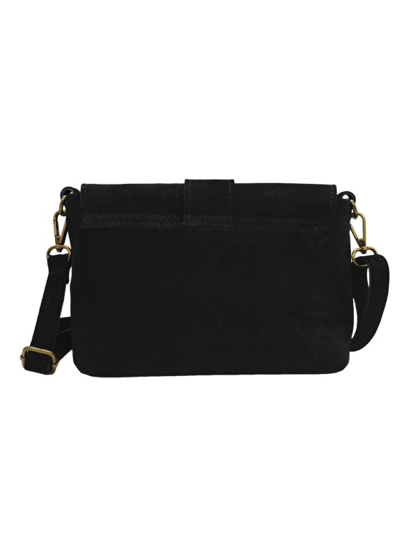 THE WAN Sac bandouliere cuir Anneau Besace 156 Daim Noir