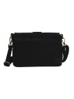 THE WAN Sac bandouliere cuir Anneau Besace 156 Daim Noir