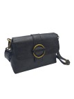 THE WAN Sac bandouliere cuir Anneau Besace 156 Noir Irise
