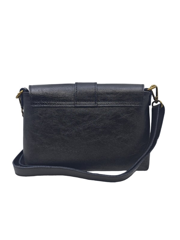 THE WAN Sac bandouliere cuir Anneau Besace 156 Noir Irise