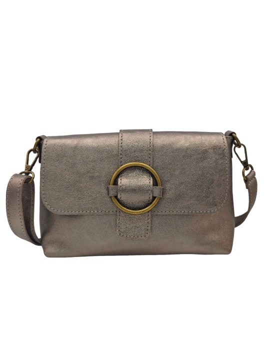 THE WAN Sac bandouliere cuir Anneau Besace 156 Champagne