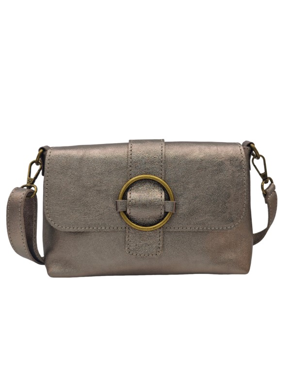 THE WAN Sac bandouliere cuir Anneau Besace 156 Champagne