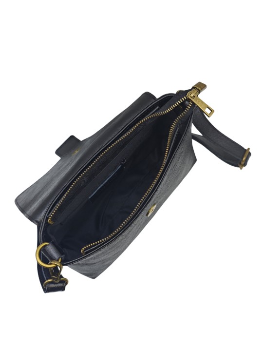 THE WAN Sac bandouliere cuir Anneau Besace 156 Noir Irise