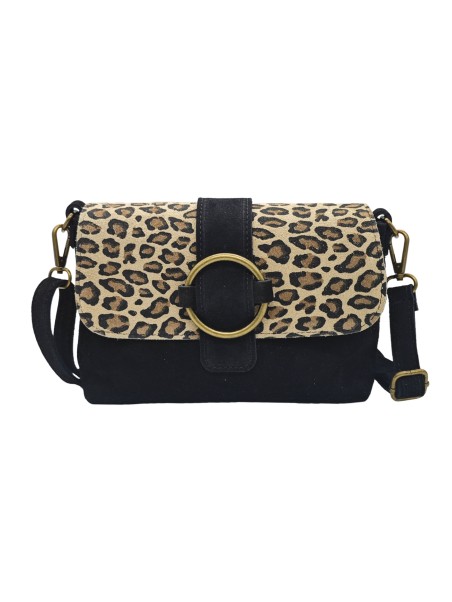 THE WAN Sac bandouliere cuir Anneau Besace 156 Noir Leo