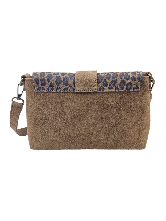 THE WAN Sac bandouliere cuir Anneau Besace 156 Taupe Leo