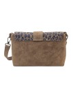 THE WAN Sac bandouliere cuir Anneau Besace 156 Taupe Leo