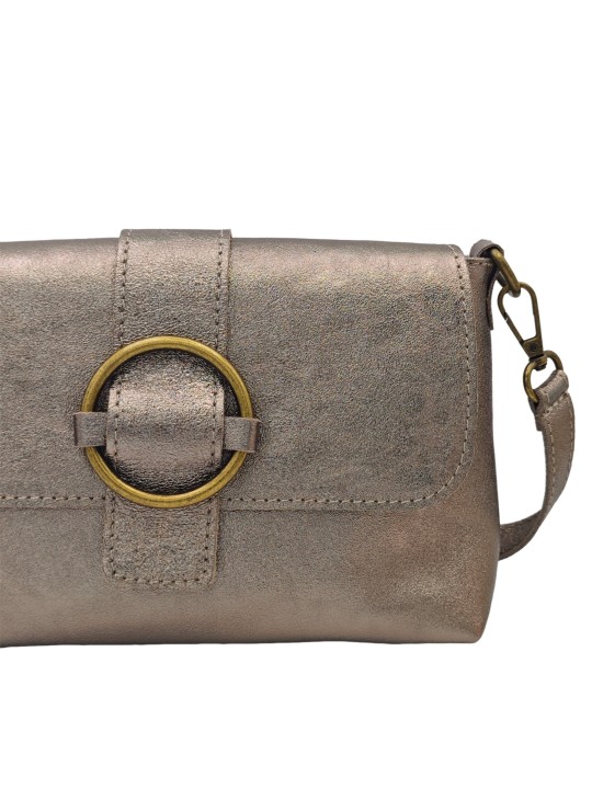 THE WAN Sac bandouliere cuir Anneau Besace 156 Champagne