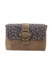 THE WAN Sac bandouliere cuir Anneau Besace 156 Taupe Leo