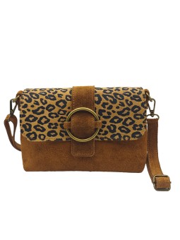 THE WAN Sac bandouliere cuir Anneau Besace 156 Camel Leo
