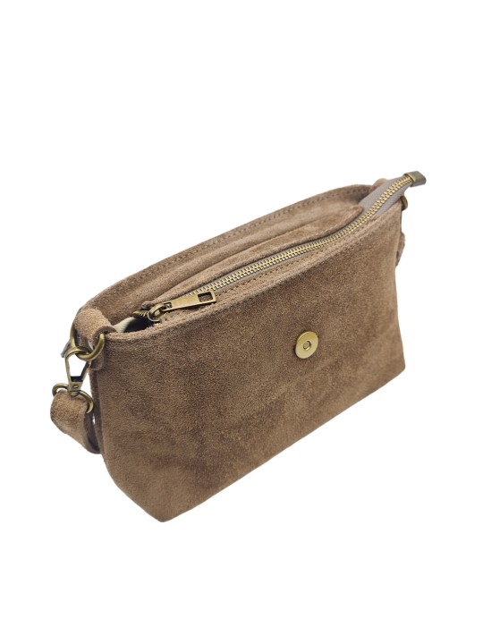 THE WAN Sac bandouliere cuir Anneau Besace 156 Taupe Leo