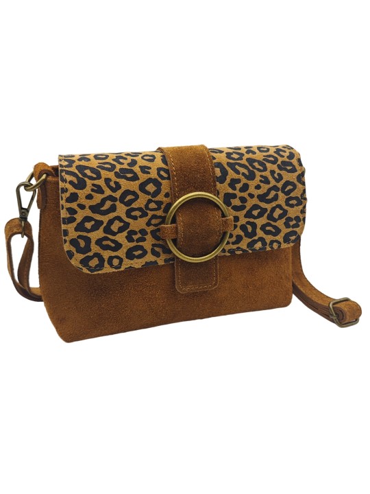 THE WAN Sac bandouliere cuir Anneau Besace 156 Camel Leo