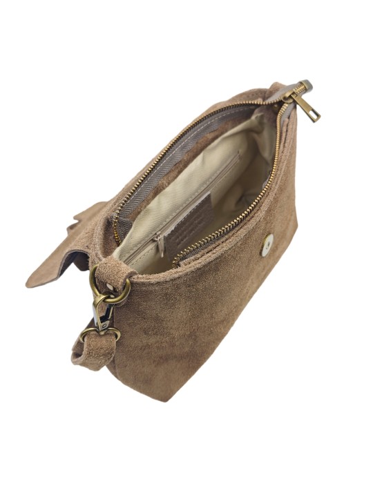 THE WAN Sac bandouliere cuir Anneau Besace 156 Taupe Leo