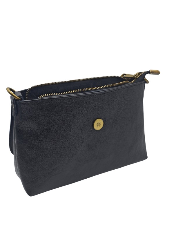 THE WAN Sac bandouliere cuir Anneau Besace 156 Noir Irise