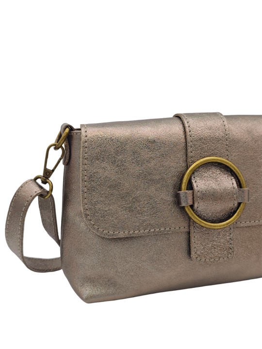 THE WAN Sac bandouliere cuir Anneau Besace 156 Champagne