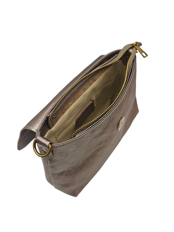 THE WAN Sac bandouliere cuir Anneau Besace 156 Champagne