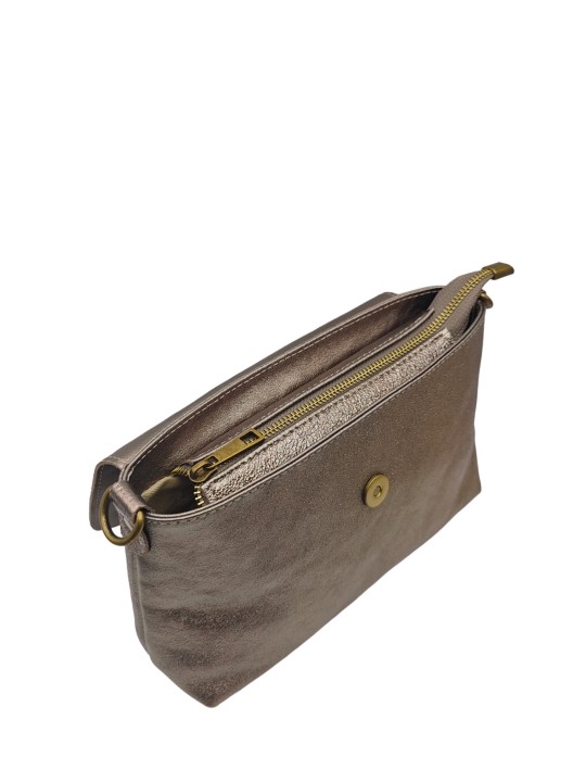 THE WAN Sac bandouliere cuir Anneau Besace 156 Champagne