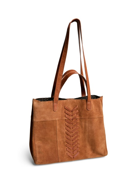 PIECES PCMANINA SUEDE SHOPPER BAG 17160965 Whiskey Brown