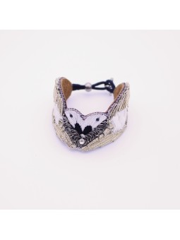 Bracelet brodé SWAN Cream NAHUA